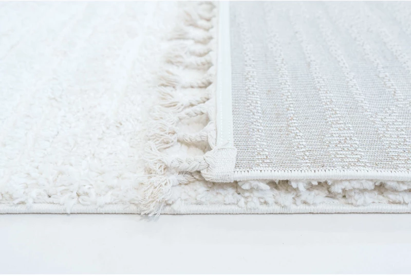 Χαλί μηχανής Neve Shaggy C828B1A CREAM Ezzo σετ-κρεβατοκάμαρας
