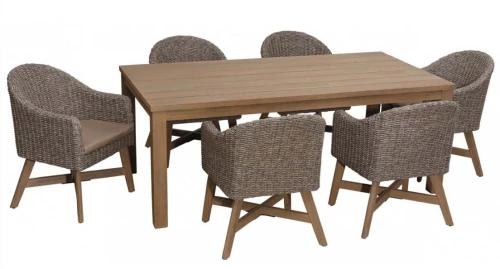 Garment ξύλινη τραπεζαρία 200x100x76 καφέ