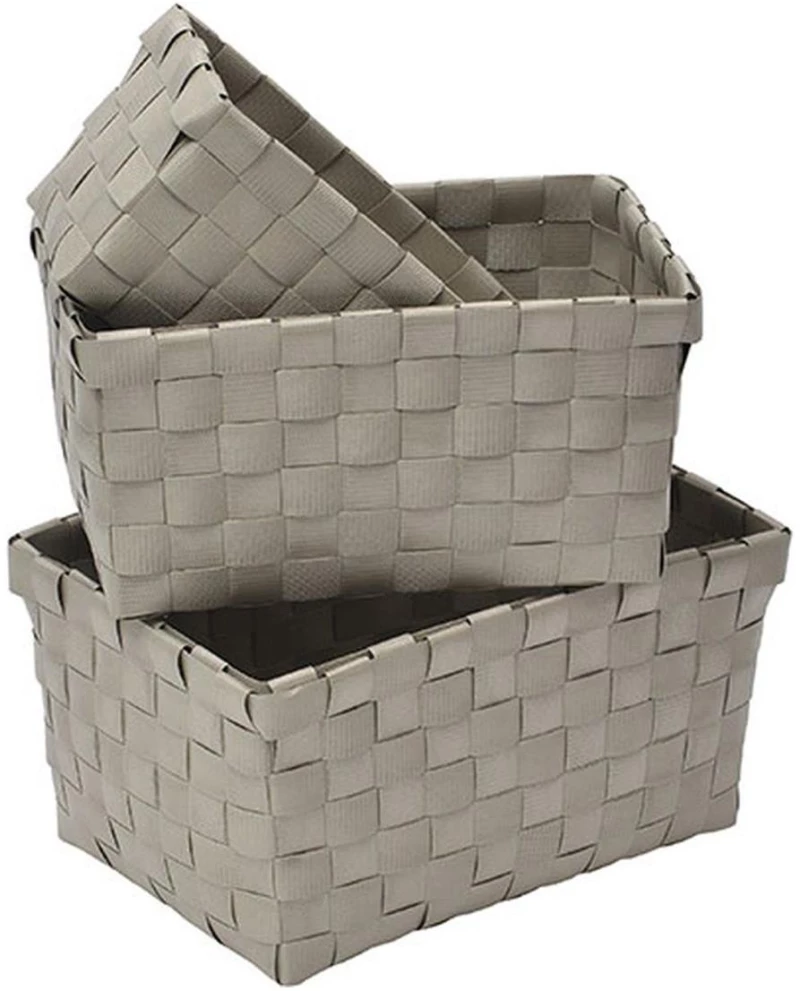 Καλάθι οργάνωσης PP μπεζ 19X13X9,5cm/17X11X8,5cm/15X9X7cm