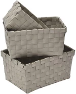 Καλάθι οργάνωσης PP μπεζ 19X13X9,5cm/17X11X8,5cm/15X9X7cm