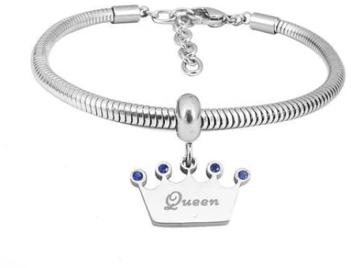 Ατσάλινο βραχιόλι με charm (B3273)