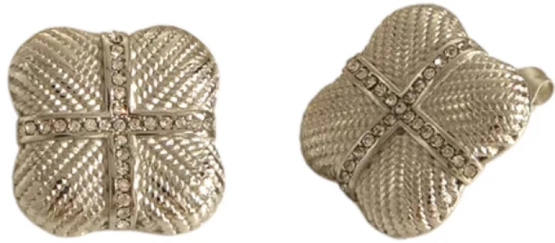 Ατσάλινα καρφωτά σκουλαρίκια με ζιργκόν 1.8cm (E1534)