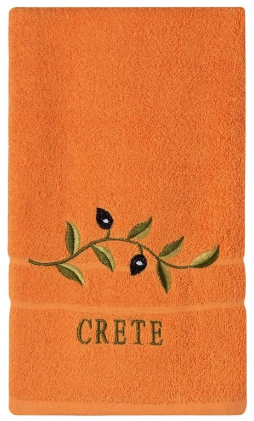 Πετσέτα Σώματος ( 70cm x 140cm ) Πορτοκαλί με κλαδί ΚΡΗΤΗ Silk Fashion