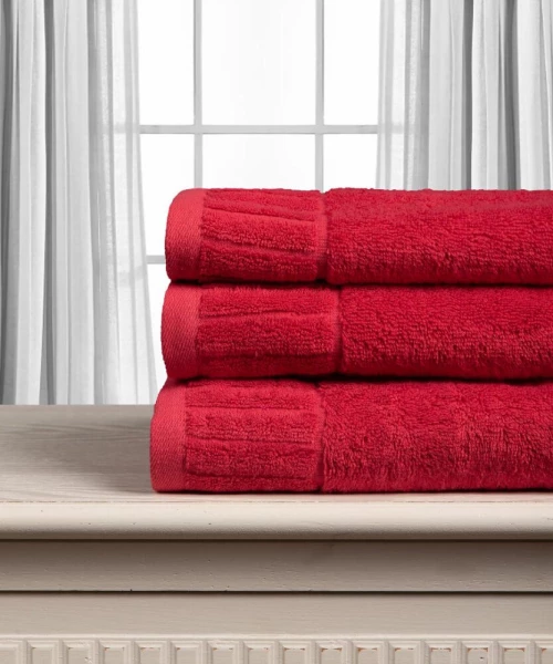 Βαμβακερή πετσέτα ΜΕΛΩΔΙΑ 600gsm (40cm x 60cm) red Silk Fashion