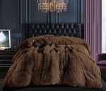 Κουβερτοπάπλωμα μαλλιαρό (170cm x 220cm) coffee Silk Fashion