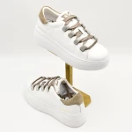 Sneakers Γυναικεία δερμάτινα υπερυψωμένα λευκά
