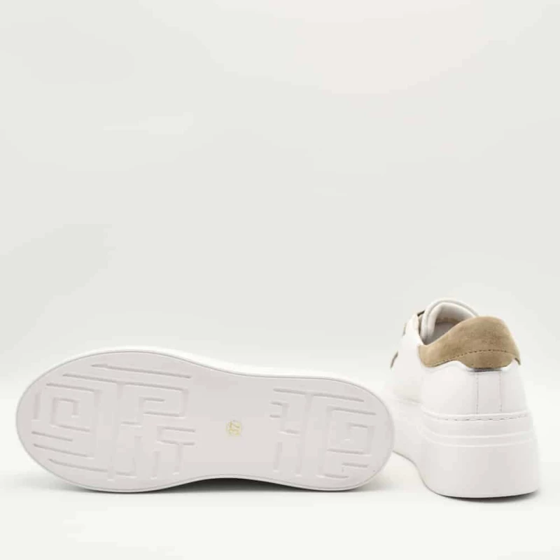 Sneakers Γυναικεία δερμάτινα υπερυψωμένα λευκά