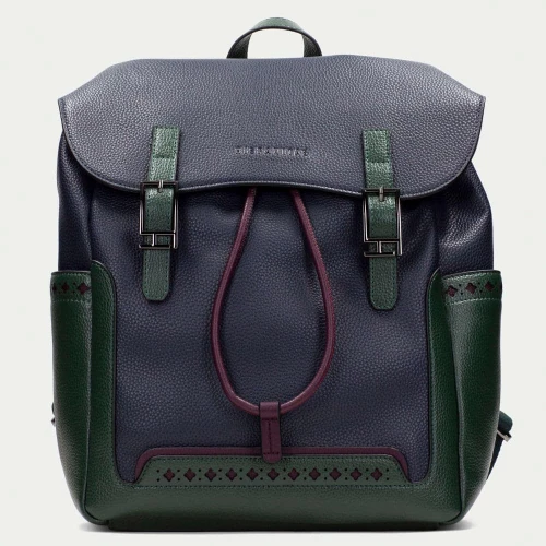Τσάντες Γυναικείες backpack Hispanitas BI243544-2 Samba σε τεχνόδερμα μπλε σκούρο με κυπαρισσί