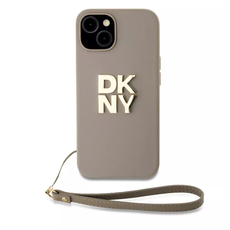 DKNY® Wrist Strap Stock Logo Θήκη για iPhone 13/14/15- Beige (DKHCP15SPBSWSE)