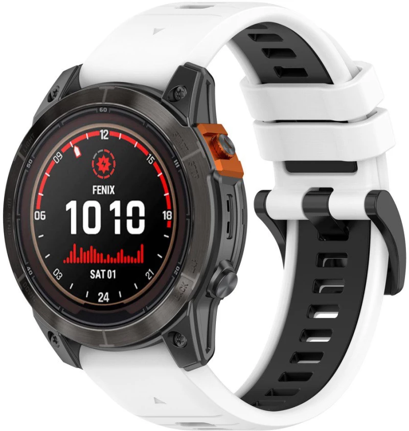 Dual Colour Λουράκι για Fenix 5S/6S/7S/7S Pro/8 (43mm)-White/Black OEM