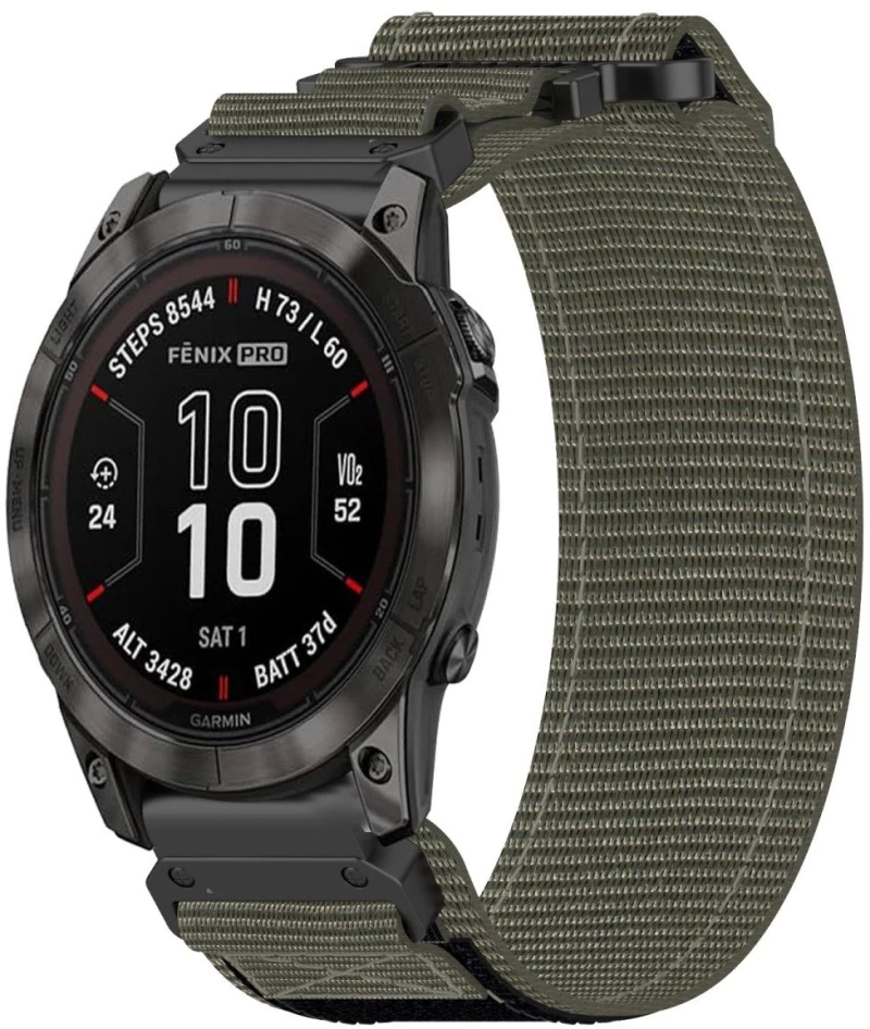 Nylon Hook Λουράκι Garmin Fenix 5/6/6 Pro/7 (Fits All 22mm)-Grey OEM
