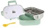 Ecolife Φαγητοδοχείο 900ml Με Χώρισμα Light Green 33-BO-9074