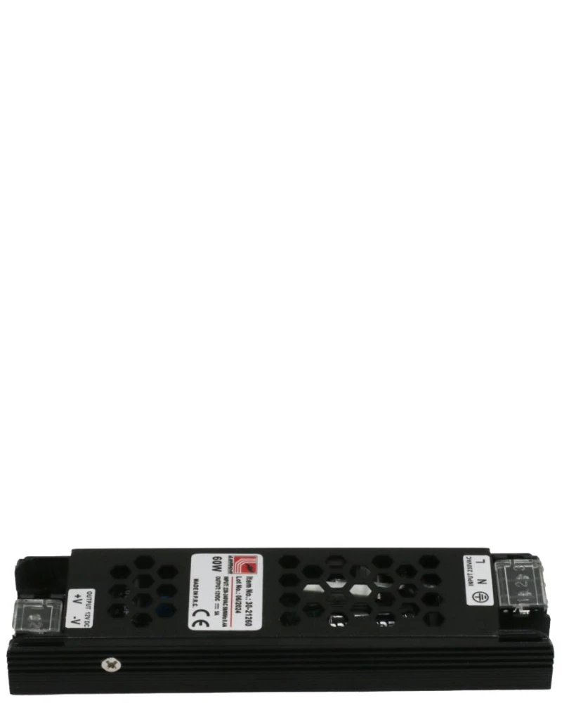 Adeleq Τροφοδοτικό Μαύρο Mini Για Ταινίες LED 240V/12VDC 60W 30-21260