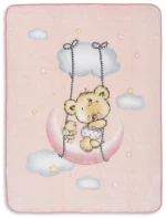 Interbaby Raschel Oso Nube Κουβέρτα Κούνιας Pink