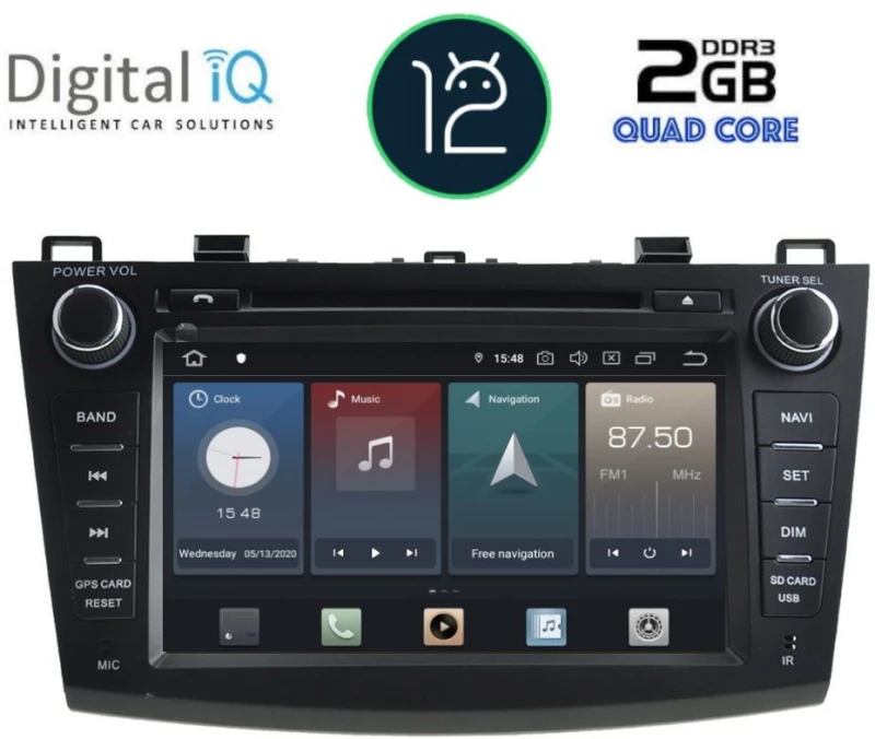 DIGITAL IQ X302_GPS (8'' DVD) MULTIMEDIA for  MAZDA 3 mod. 2009-2014