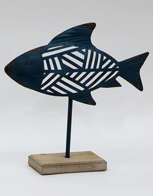 Ψάρι μεταλλικό 36x36cm - Μπλέ