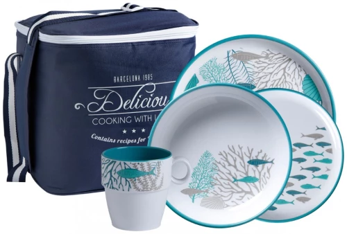 Marine Business-Σερβίτσιο Αντιολισθητικό Από Μελαμίνη Με Ψάρια και Κοράλια Coastal - 16τμχ