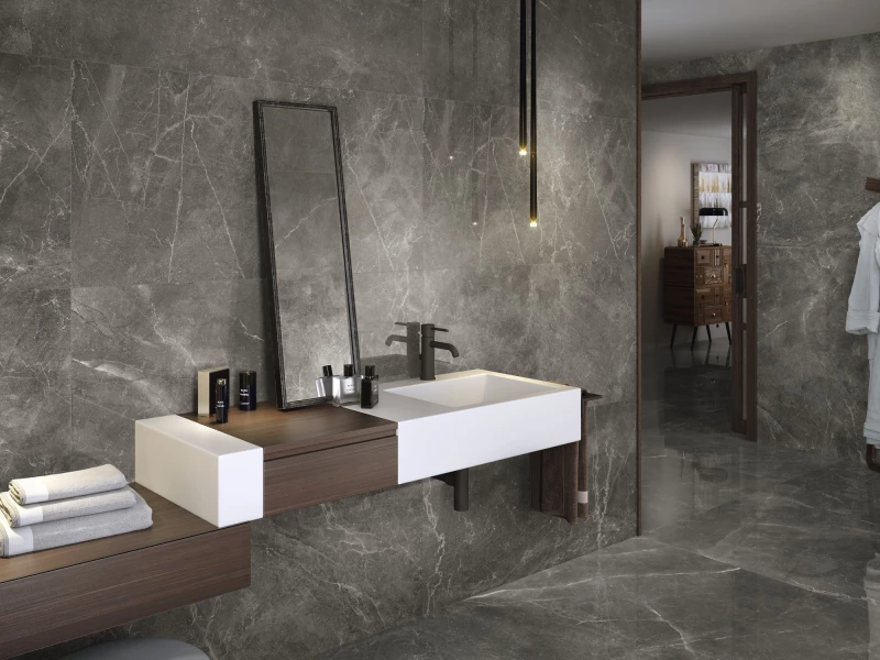 Πλακάκι Bayona Grey Pulido 60Χ120 Γυαλιστερό Μαρμαριζέ
