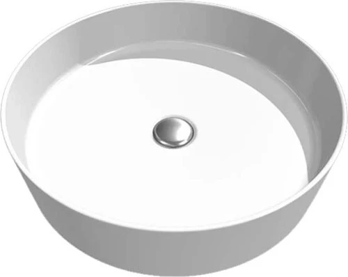 Νιπτήρας Μπάνιου Λευκός Πορσελάνης Creavit LP145 45x45X11,5cm Κυκλικός Επικαθήμενος χωρίς Υπερχείλιση και χωρίς Οπή για Βρύση