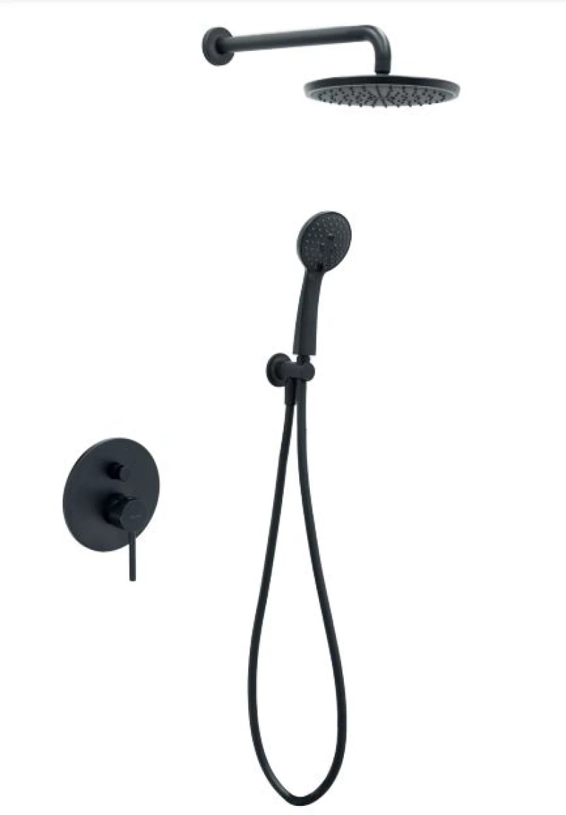 Πλήρες σετ ντουζιέρας εντοιχισμού Εtna Total Black 00-08700/B Viospiral