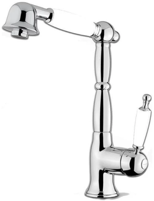 Μπαταρία Κουζίνας Χρωμέ/Λευκή Bugnatese Oxford 6388-100 Με Περιστρεφόμενο Ρουξούνι Με Αποσπώμενο Τηλέφωνο και Άθραυστο Σπιράλ
