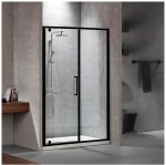 Καμπίνα Ντουζιέρας Ευθύγραμμη Devon Primus Plus Pivot and Infill Clean Glass 141-144cm Black Matt