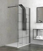 Διαχωριστικό Πάνελ Ντουζιέρας Free 1 Karag 80X200cm Decor 6mm Μαύρο