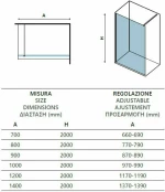 Διαχωριστικό Πάνελ Ντουζιέρας Free 1 Karag 80X200cm Decor 6mm Μαύρο
