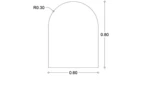 Κρεμαστός Καθρέπτης Iron Arch 60x80 εκ. με Led Brushed (Βουρτσισμένο Ίνοξ)
