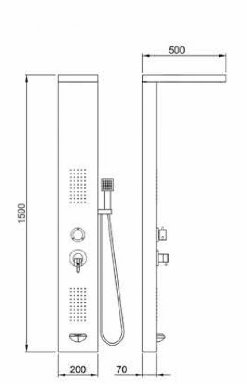 Στήλη Ντουζ Υδρομασάζ Tema Hotel 53100-1 Χρωμέ Γυαλιστερό