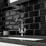 Πλακάκι Black Beveled Glossy 10x20