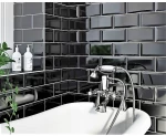 Πλακάκι Black Beveled Glossy 10x20