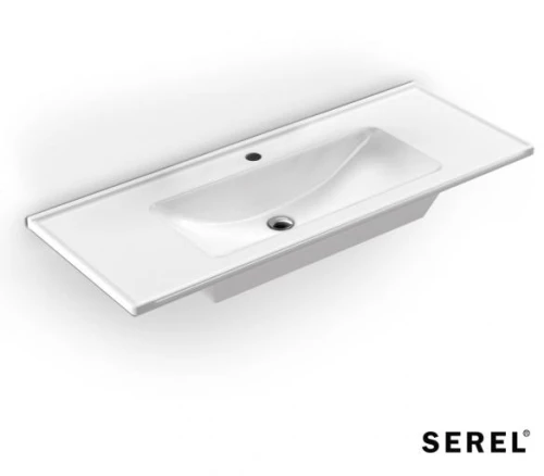 Επικαθήμενος Νιπτήρας Πορσελάνης Serel Slim 46 3039-300 120x46cm