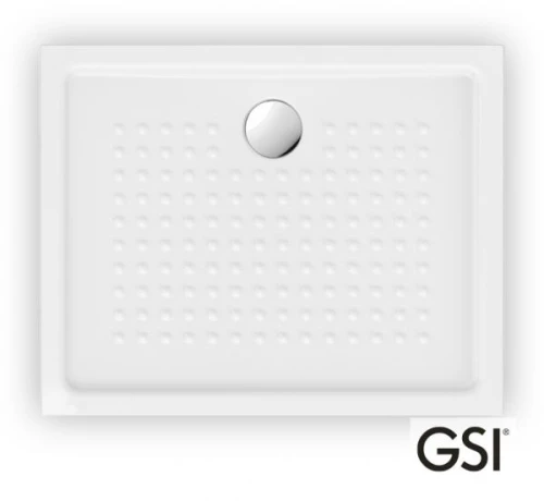 Ντουσιέρα Πορσελάνης Παραλληλόγραμμη GSI Slim 4385-300 100x80x4,5cm Λευκή