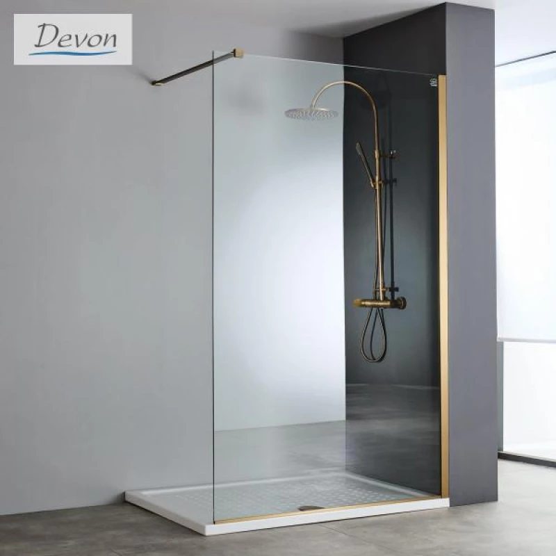 Διαχωριστικό Ντους Devon Iwis Walk In IW100C-221 100cm Χ 200cm Bronze Brushed