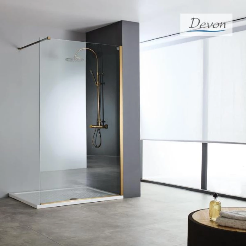 Διαχωριστικό Ντους Devon Iwis Walk In IW100C-221 100cm Χ 200cm Bronze Brushed