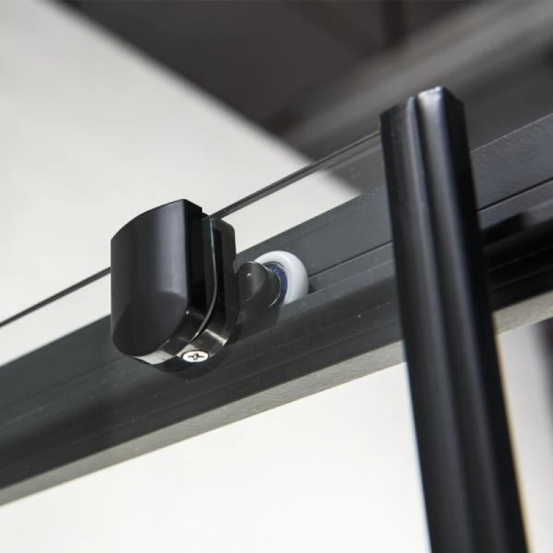 Ευθύγραμμη Καμπίνα Ντουζιέρας Devon Flow Slider 164-167x195cm Clear Glass SL2F160C-400 Black Matt