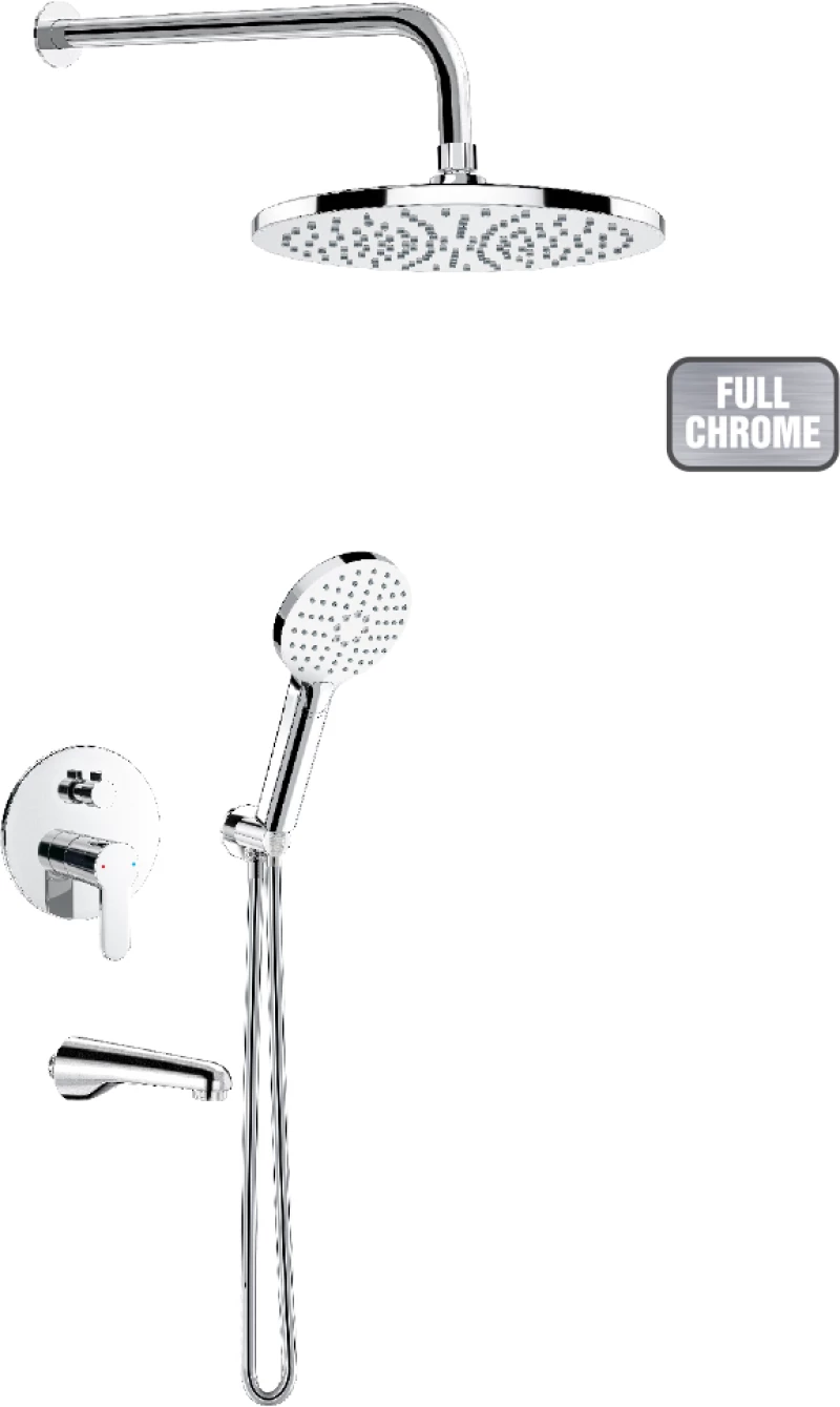 Μπαταρία Εντοιχισμού Duscheline Concealed 3 Way Icon Chromefull DM-2769 Χρωμέ