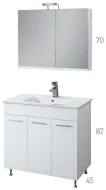 Βάση Επίπλου Μπάνιου MDF Λάκα Λευκή Mabo Apia 120 cm Με Νιπτήρα