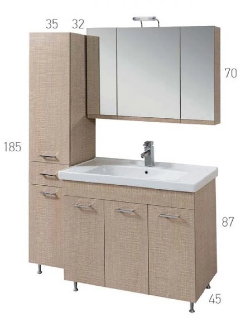Βάση Επίπλου Μπάνιου Laminate Mabo Apia 120 cm Με Νιπτήρα
