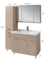 Βάση Επίπλου Μπάνιου Laminate Mabo Apia 120 cm Με Νιπτήρα