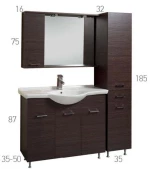 Βάση Επίπλου Μπάνιου Mabo Economy 45 cm Laminate Με Νιπτήρα