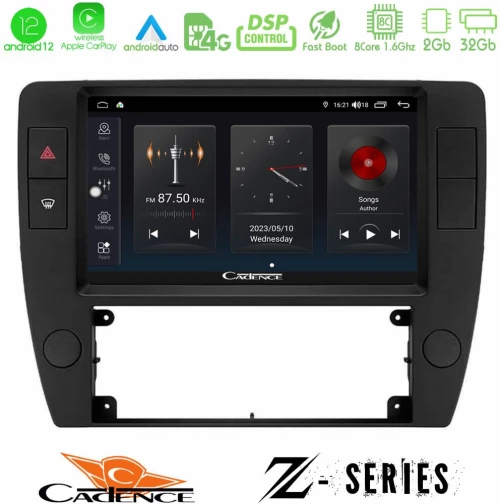 Cadence Z Series VW Passat B5 2001-2005 8core Android12 2+32GB Navigation Multimedia Tablet 9"