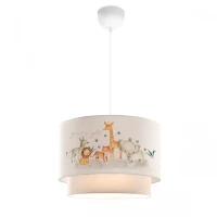 GloboStar® GIRAFFE 204-0007 Παιδικό Κρεμαστό Φωτιστικό Φιγούρα Μονόφωτο 1 x E27 IP20 Λευκό Ύφασμα - Μ30 x Π30 x Υ70cm