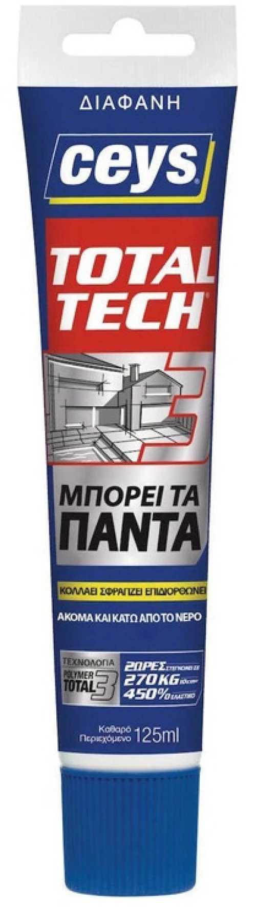 Κόλλα Συγκολλητική Μαστίχη Διάφανη Ceys Total Tech 125ml