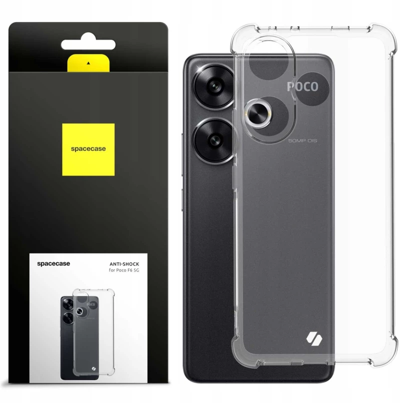 Διάφανη Θήκη Σιλικόνης - Xiaomi Poco F6 - Spacecase Anti-Shock - 1mm - Clear (5905719110222)