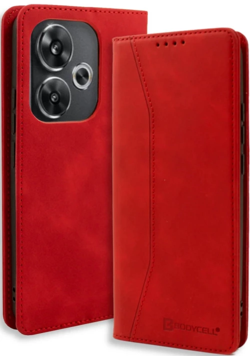 Θήκη Πορτοφόλι - Xiaomi Poco F6 - Bodycell Book Case - Red (5206015075216)