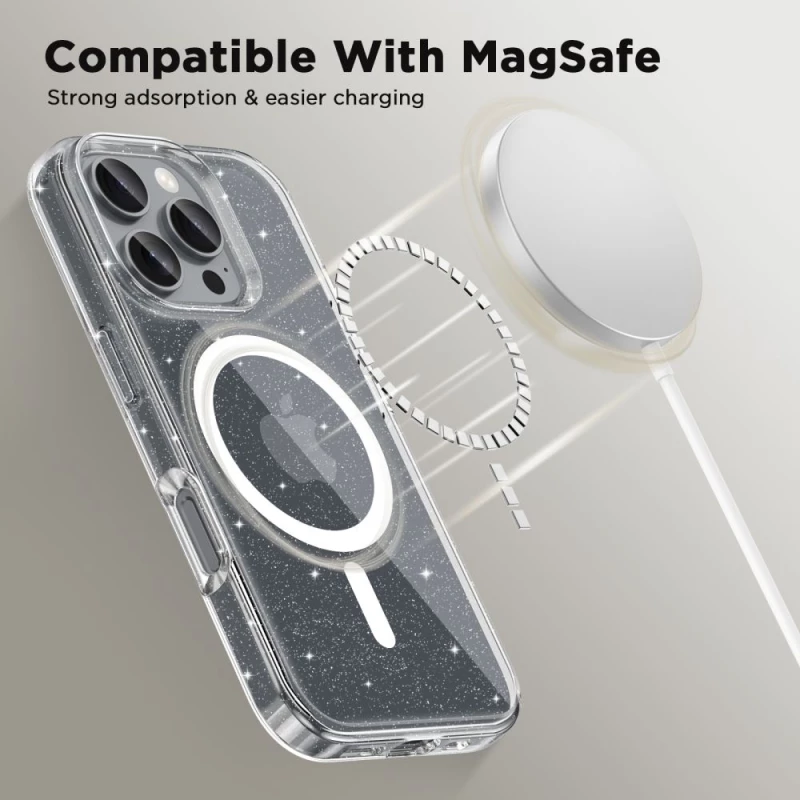 Σκληρή Διάφανη Θήκη MagSafe - Apple iPhone 16 Pro - Tech-Protect FlexAir Hybrid - Glitter (5906302311446)