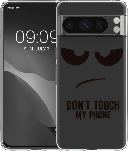 Θήκη Google Pixel 8 Pro - KWmobile TPU Case Σιλικόνης - Don't Touch My Phone / Transparent / Black (KWM000020JM003C)