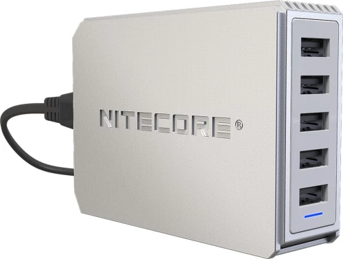 Nitecore UA55 5 Port USB Desktop Adapter - Τροφοδοτικό / Επιτραπέζιος Ταχυφορτιστής / Αντάπτορας με 5 x USB-A - 50W (6952506493074)